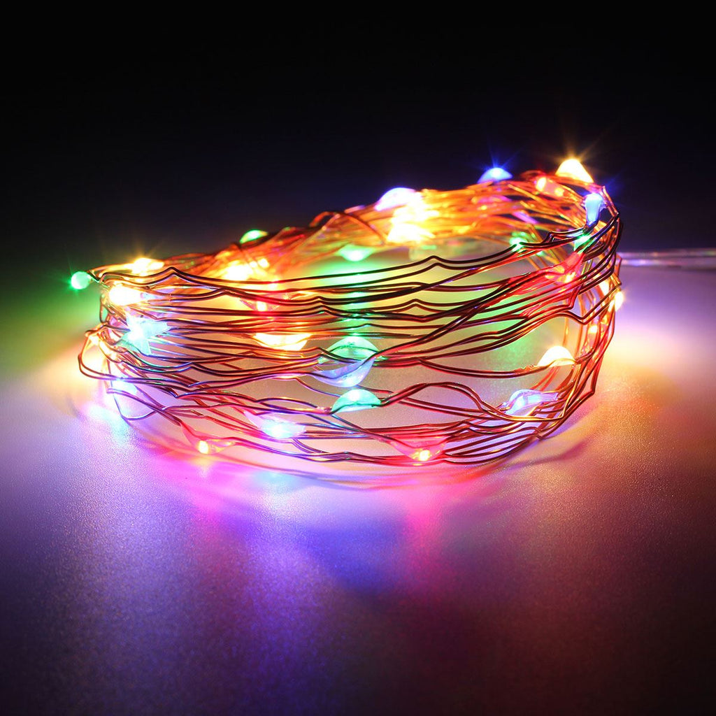 Multicolor 20 LED Silver Copper Fairy Lights - Battery Operated