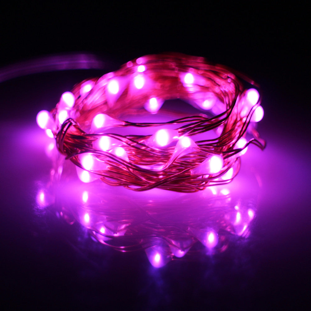 Barbie Pink 20 LED Silver Copper Fairy Lights - Battery Operated