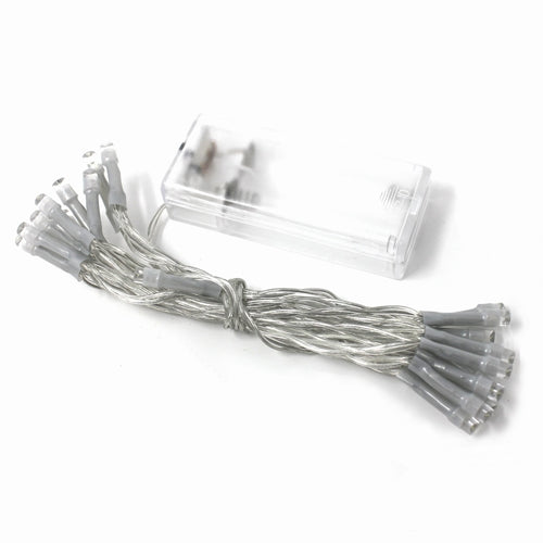 7' Long 20 LED Clear Cable String Lights - Battery Operated