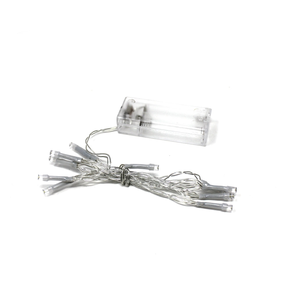Multicolor 10 LED Clear Cable String Light - Battery Operated