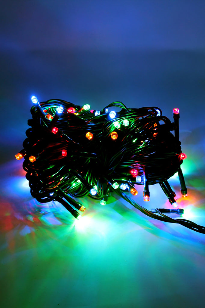 Multicolor 40 LED String Light with Green Wire - Battery Operated