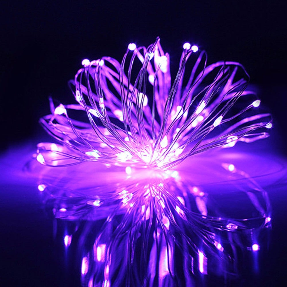 Perfect Purple Silver Copper String Fairy Lights - Plug in