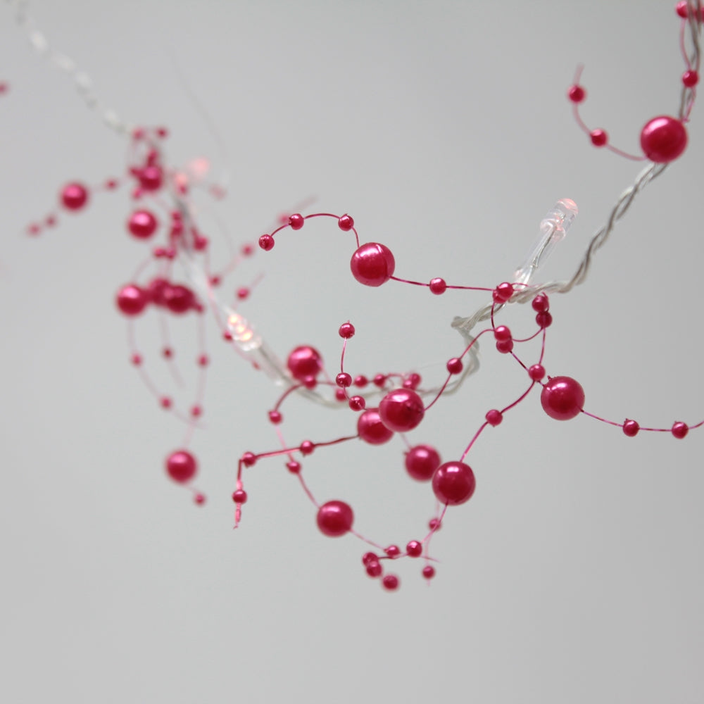 Holiday Decoration 20 LED Pearl Cluster Beads String Lights - Battery Operated