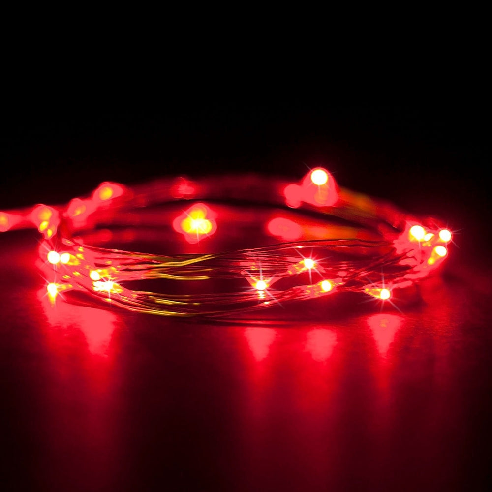 Magic red 20 LED Silver Copper Mini String Light - Batteries Included
