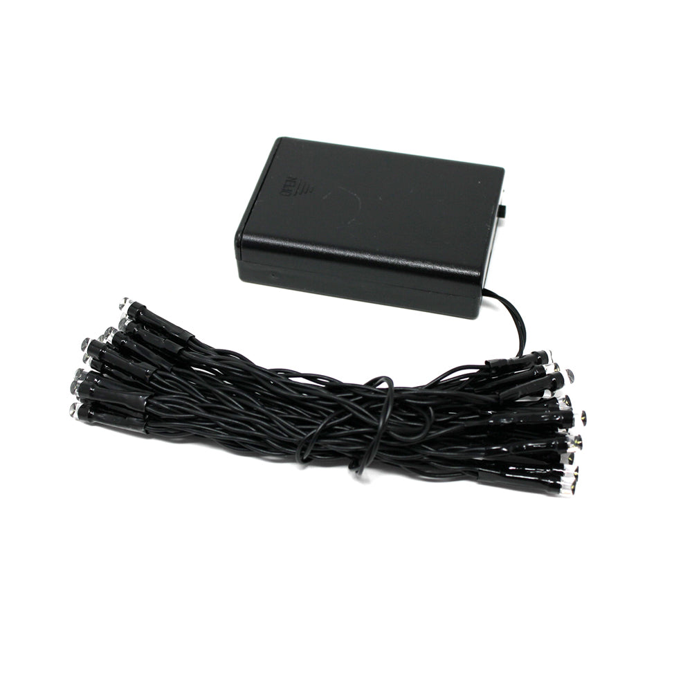 Room Decor 30 LED Black Cable String Lights Battery Operated - 9' Long