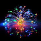 Multicolor 100 LED Silver Copper Fairy Lights - Battery Operated