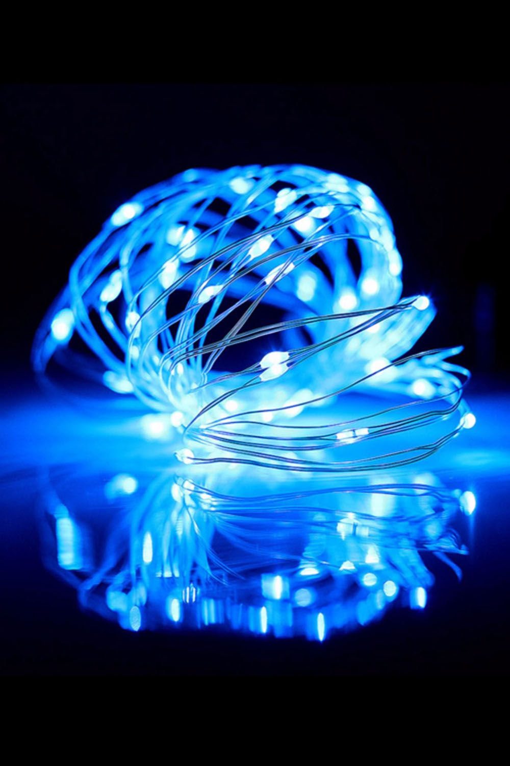 Blue Theme 100 LED Silver Copper Fairy Light - Plug in