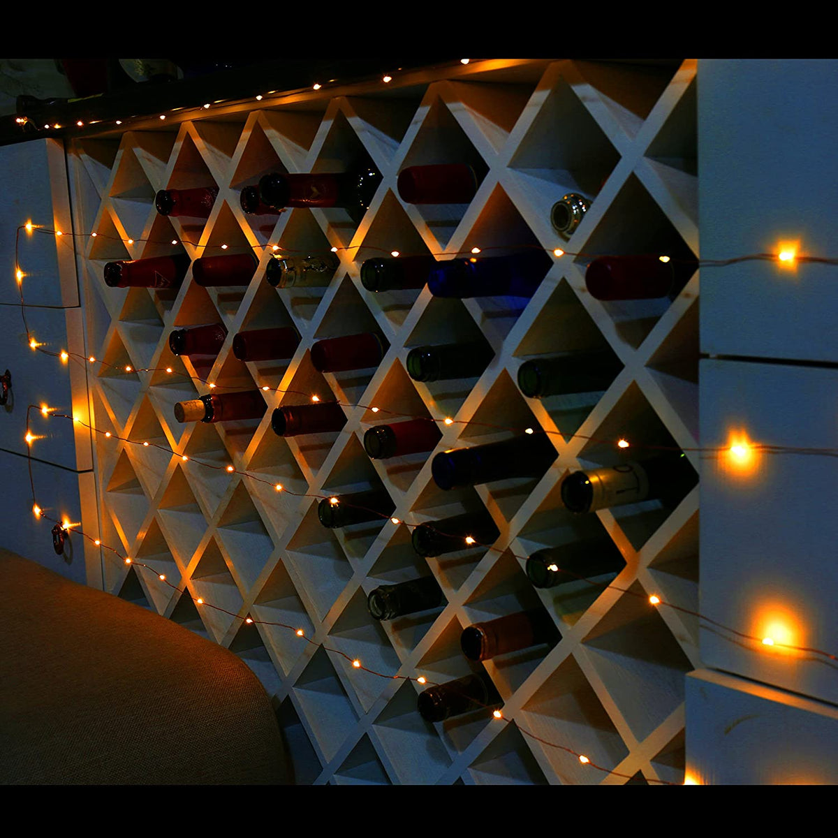Add Lights With 50 LED Silver Copper Fairy Lights - Battery Operated