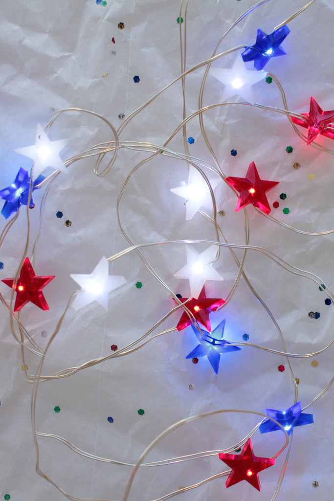 Red, White & Blue Stars String Light - Battery Operated
