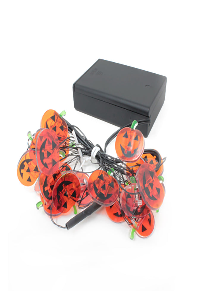 Holiday Home Decor 20 LED Fairy Light Halloween Classic Orange Pumpkin – Battery Operated w/ Timer