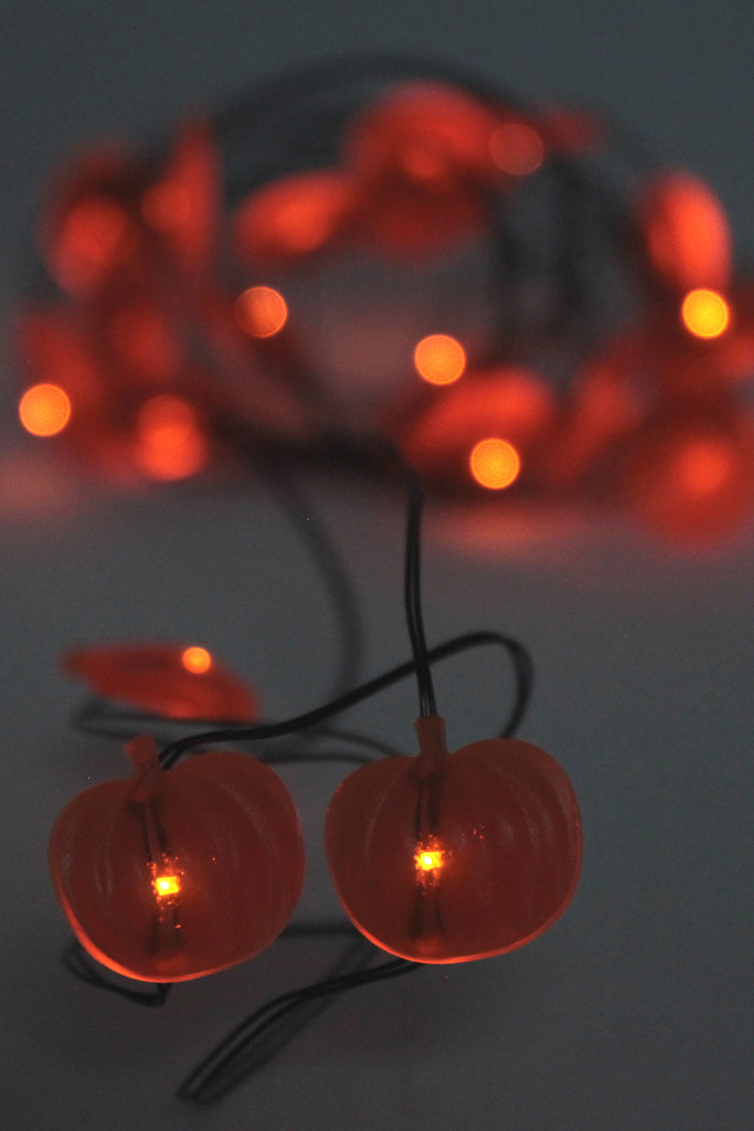 20 LED Fairy Light Plain Orange Pumpkin – Battery Operated w/ Timer