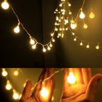 Holiday Home Decor 50 LED 16ft Frosted Globe String Lights with Remote