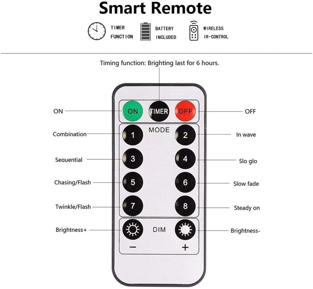 Smart Remote For 50 LED 16ft Frosted Globe String Lights 