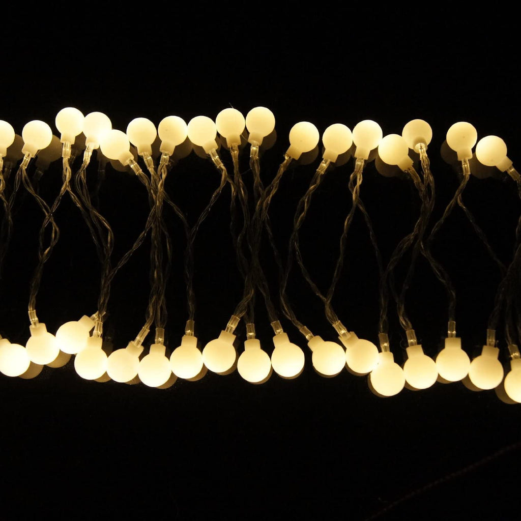 Golden Theme 50 LED 16ft Frosted Globe String Lights with Remote