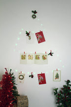 Holiday Decor 36 LED Red Card Clip String Light- Battery Operated