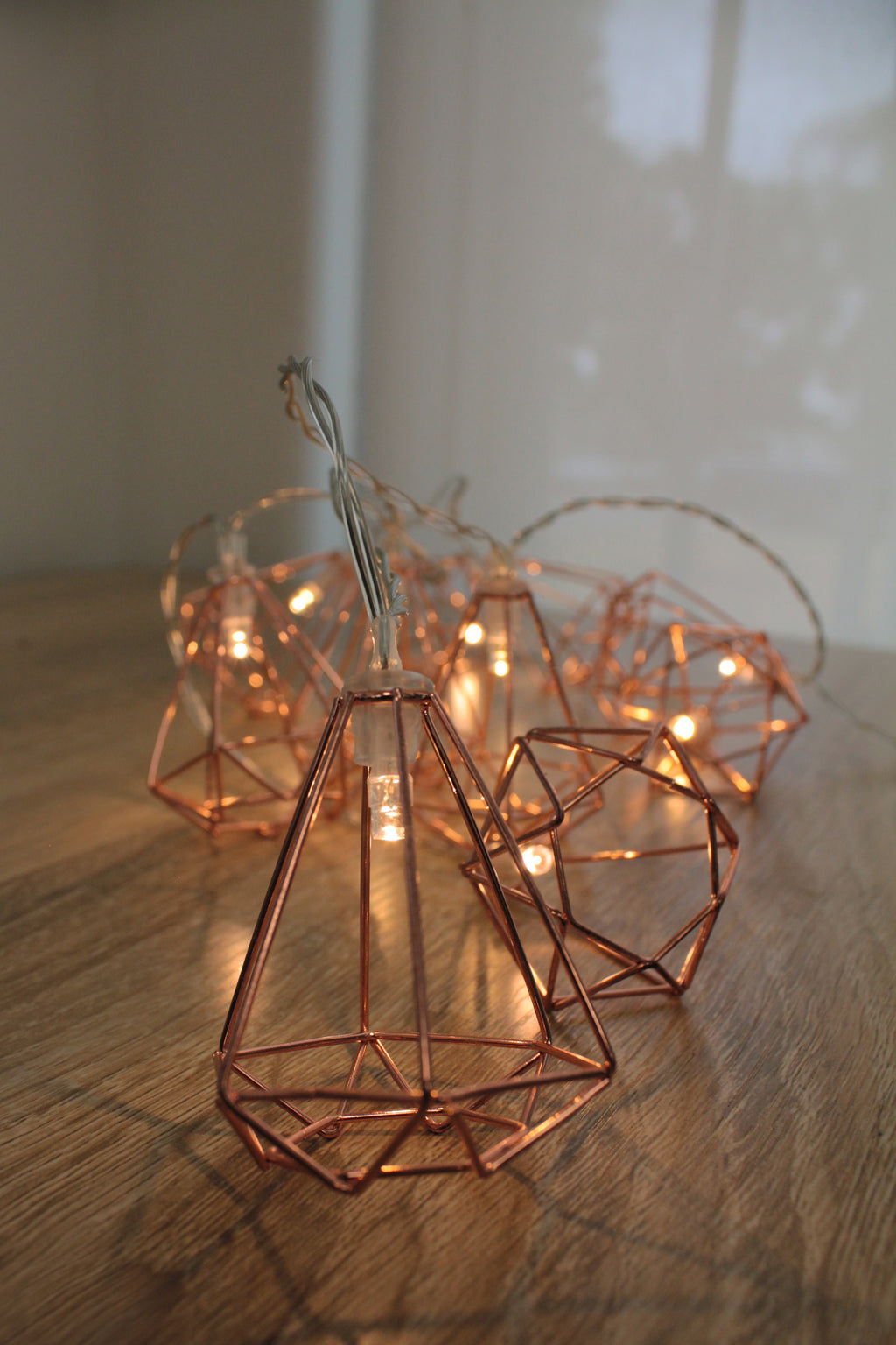 Accent Decor 10 LED Rose Gold Diamond String Fairy Lights - Battery Operated