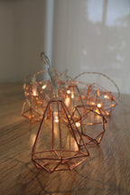 Accent Decor 10 LED Rose Gold Diamond String Fairy Lights - Battery Operated