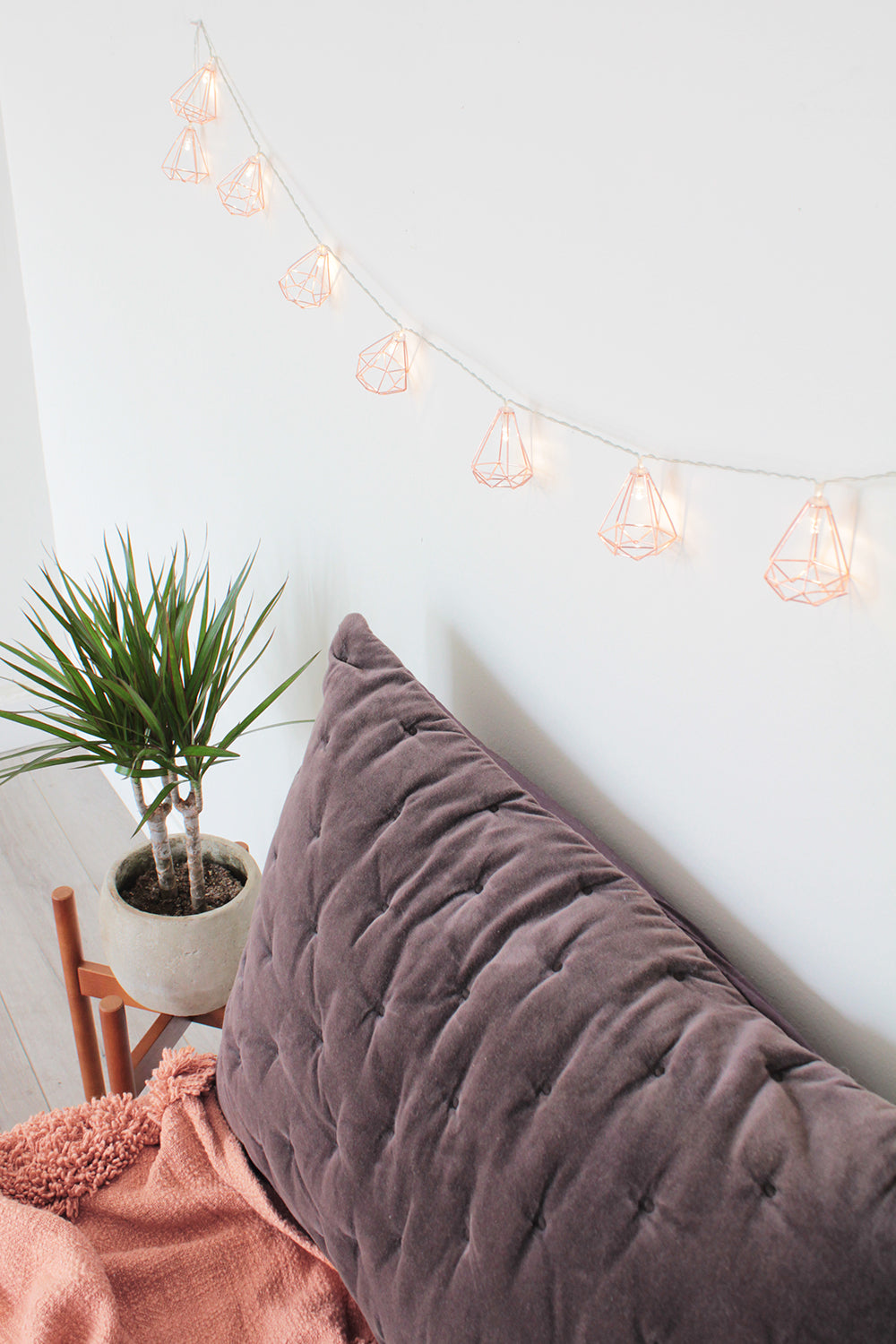 Wall Decor 10 LED Rose Gold Diamond String Fairy Lights - Battery Operated