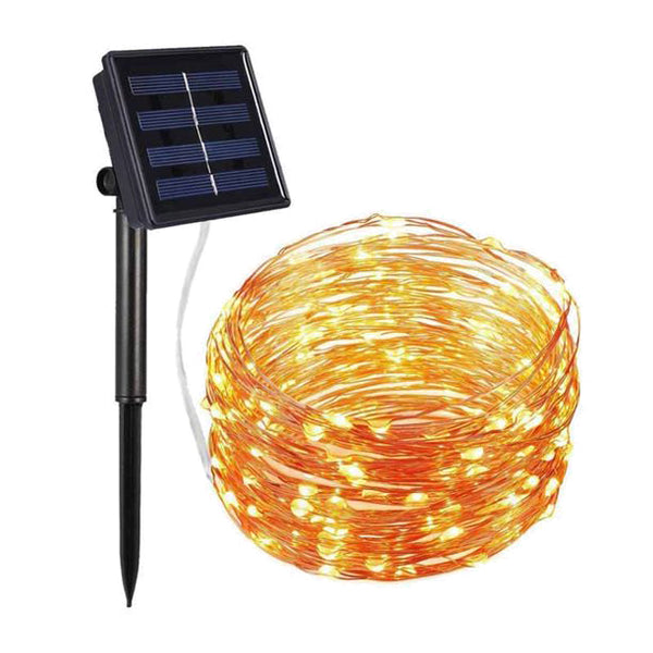 Solar Powered 100 LED Copper Wire Fairy Light 32'