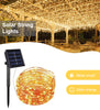 Waterproof Solar Powered 100 LED Copper Wire Fairy Light 32'