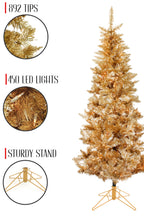 892 Tips 450 LED Lights Rose Gold Slim Prelit Christmas Tree with Warm White Lights