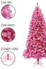 947 Tips 500 Lights Prelit Pink Christmas Tree with Silver Tinsel Needles Warm White Lights