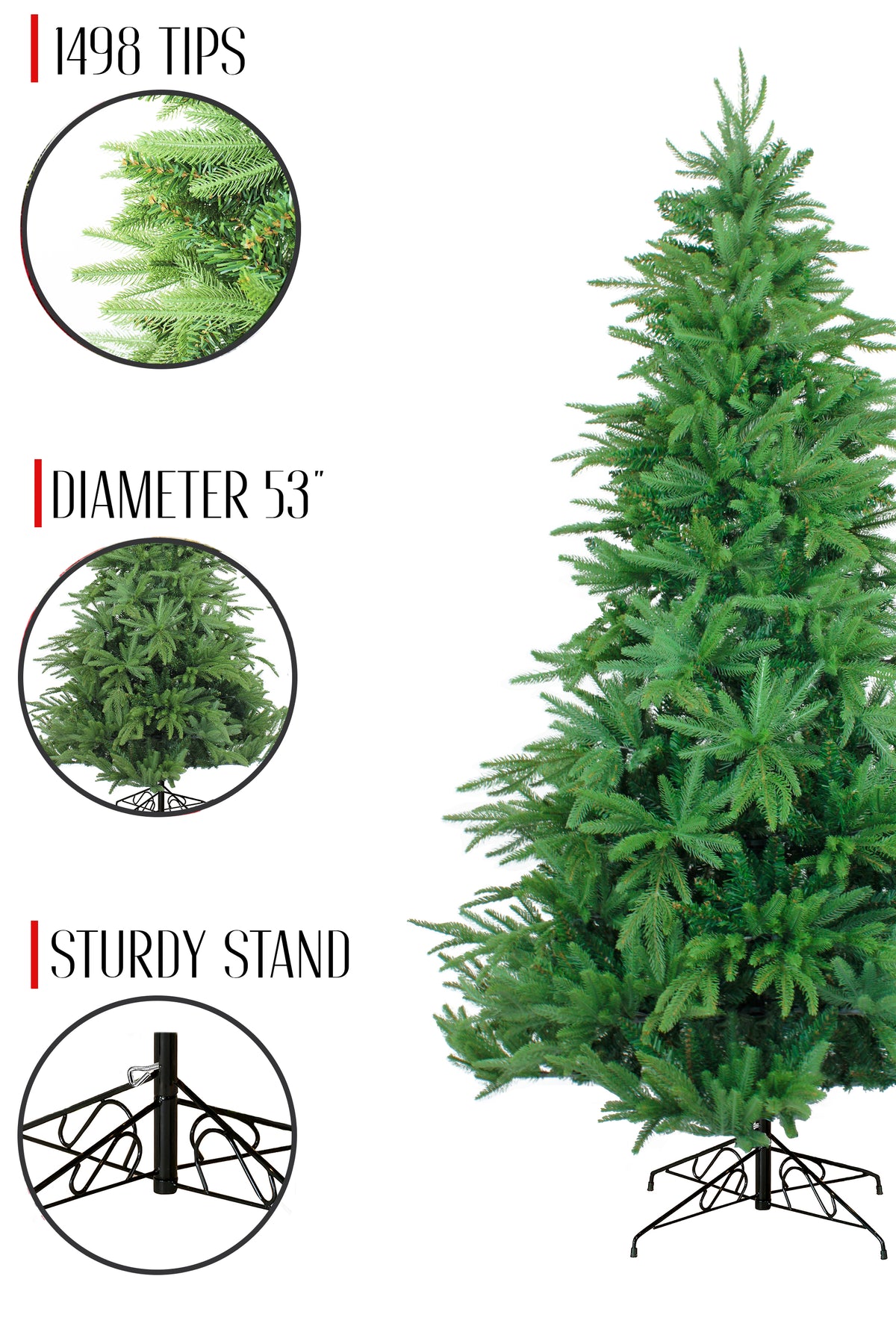 1498 Tips 53' Diameter Northern Shasta Fir Artificial Christmas Tree