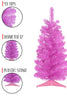 93 Tips 12' Diameter Pink Tabletop Christmas Tree with Stand Tree