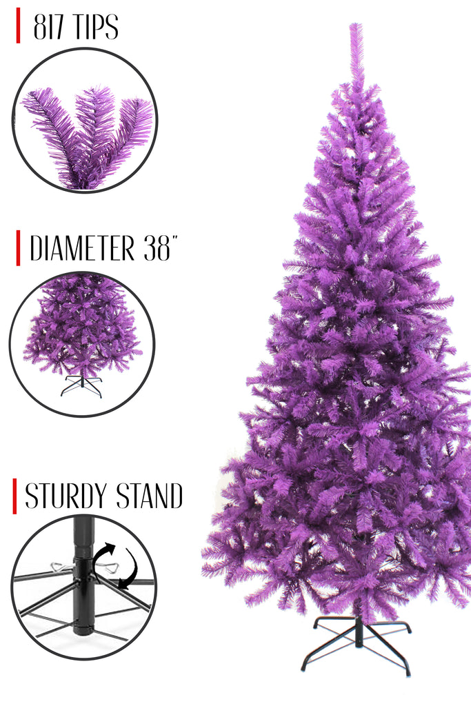 Purple Canadian Pine Tree- Home Holiday Decor