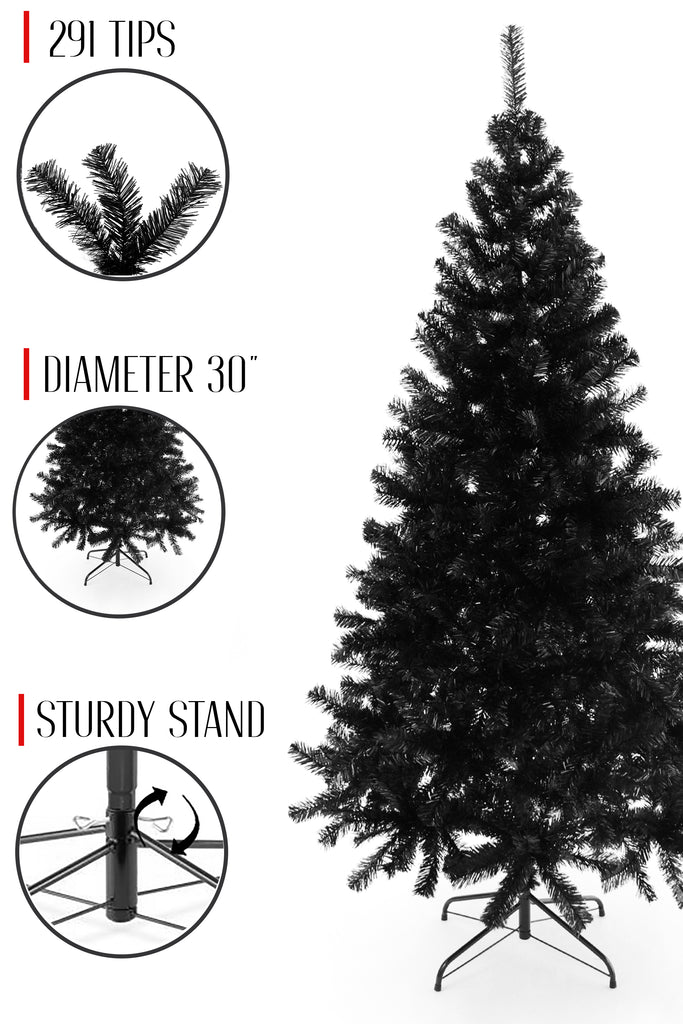 Black Theme Canadian Pine Holiday Tree