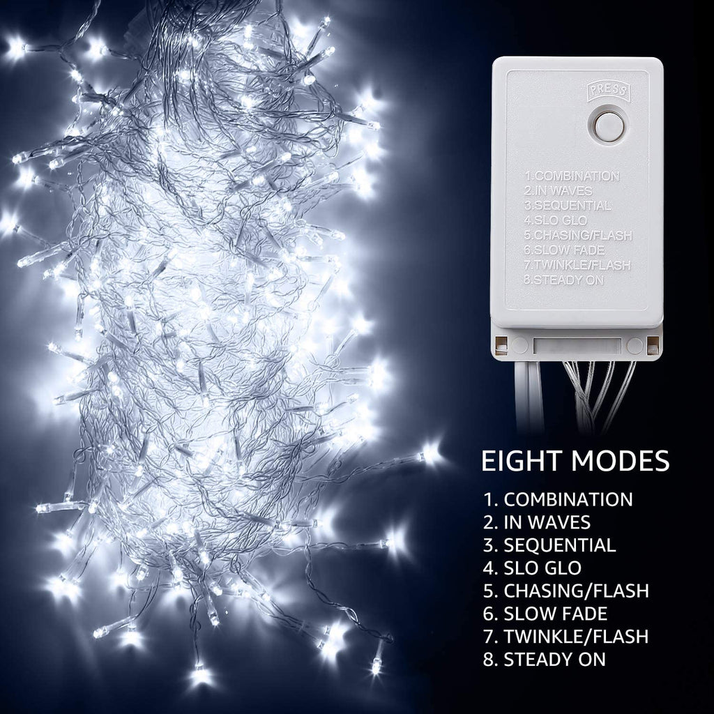 8 Modes 300 LED 9ft x 9ft Twinkling Curtain Lights Plug in