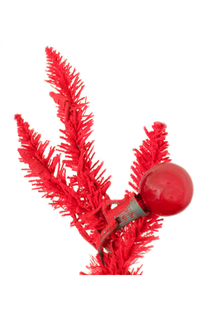 6.5' Prelit Ruby Red Christmas Tree with Small & Large Red Bulb Lights