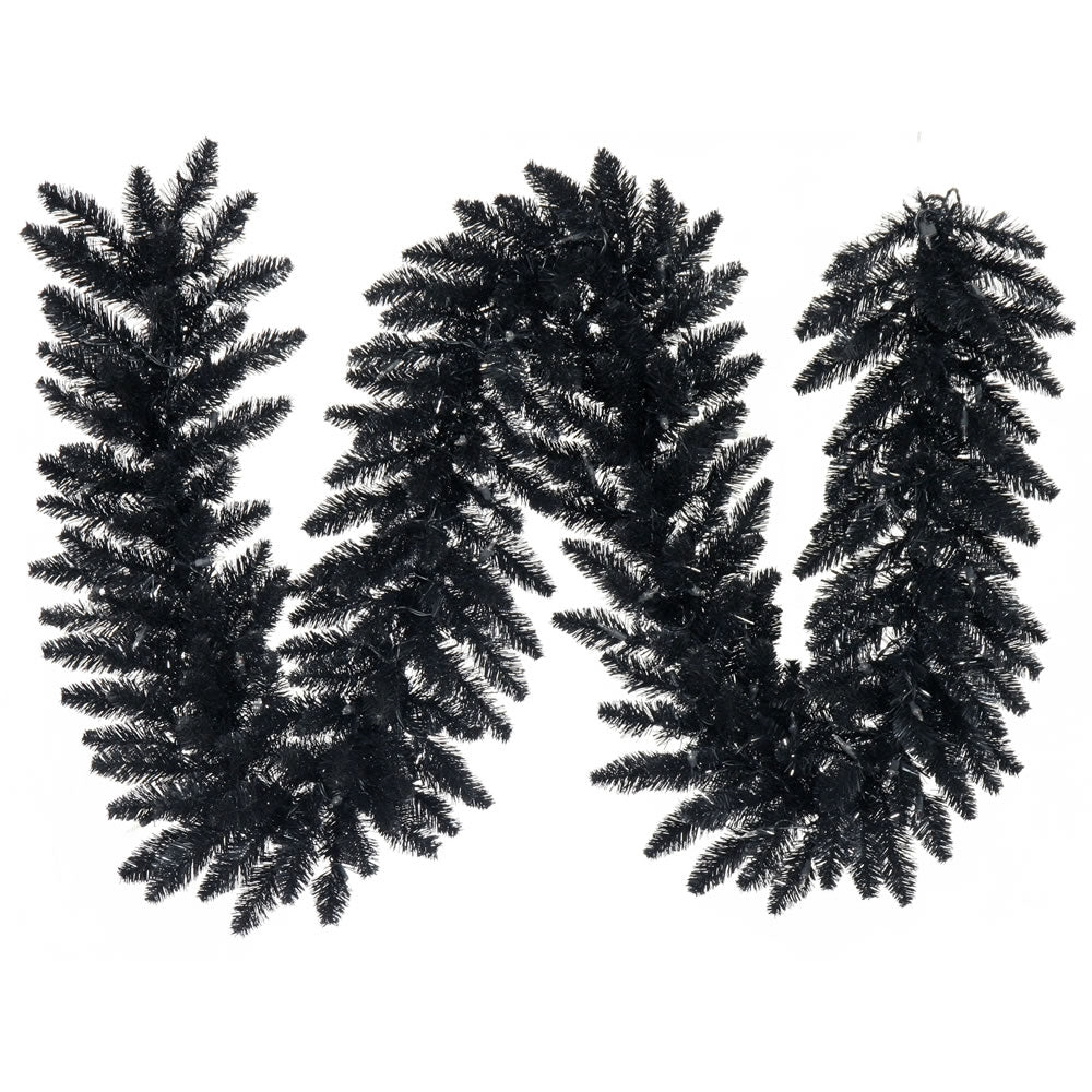 9' x 8" Artificial Christmas Garland - Black