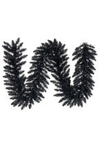9' x 8" Artificial Christmas Garland - Black Color- Indoor - Outdoor Decor