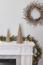 6' Pre-lit Snow Dusted Nulato Pine Garland with Silver Ornaments & Glitter Berry Clusters