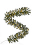 Holiday Home Decor 6' Pre-lit Snow Dusted Nulato Pine Garland with Silver Ornaments & Glitter Berry Clusters
