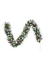 6' Snow Flocked Camdon Fir Garland with Pine Cones & Berry Clusters