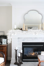 9' White Tapered Salem Pine Garland-Holiday Decor
