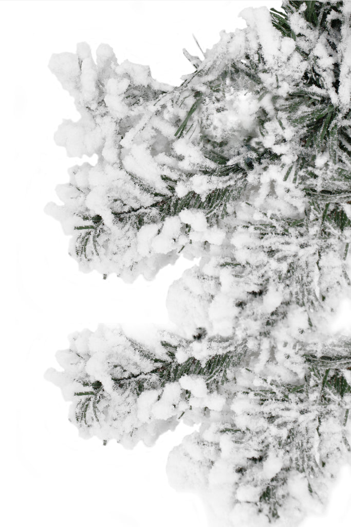9' Heavy Snow Flocked Alpine Garland - Holiday Decoration 