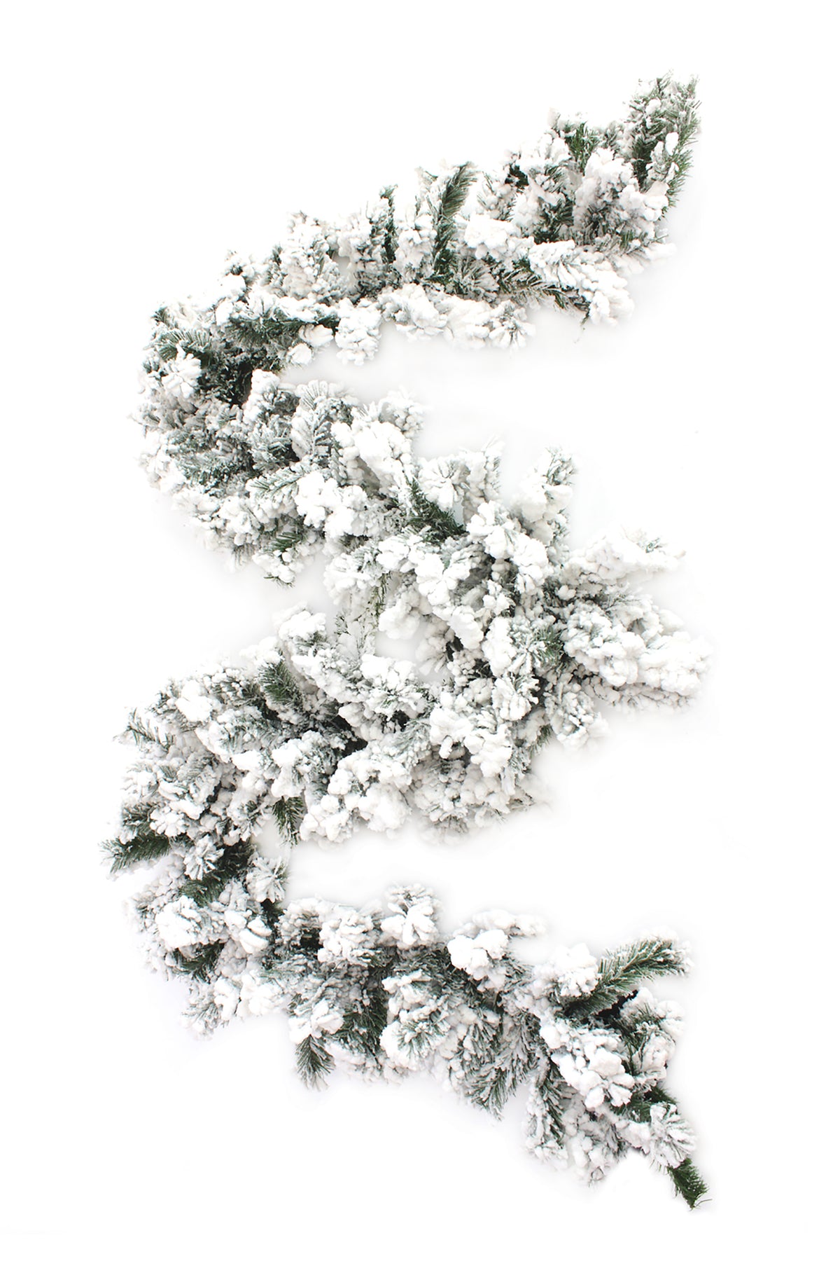 9' Heavy Snow Flocked Alpine Garland- Home Decor