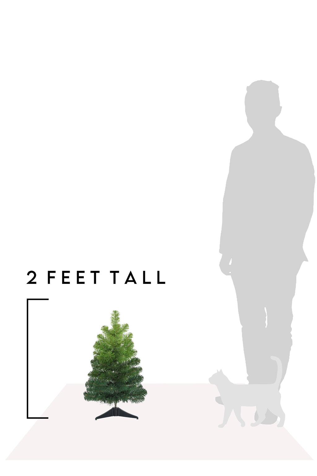 2 Feet Tall Tabletop Ombre Green Christmas Tree with Plastic Stand