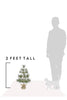 2 Feet Tall Tabletop Mountain Pine Christmas Tree with Burlap Wrapped Base