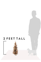 2 feet Pre-Lit Brown Burlap Base Holiday Tree