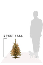 2 FT Prelit Tabletop Christmas Tree - Champagne