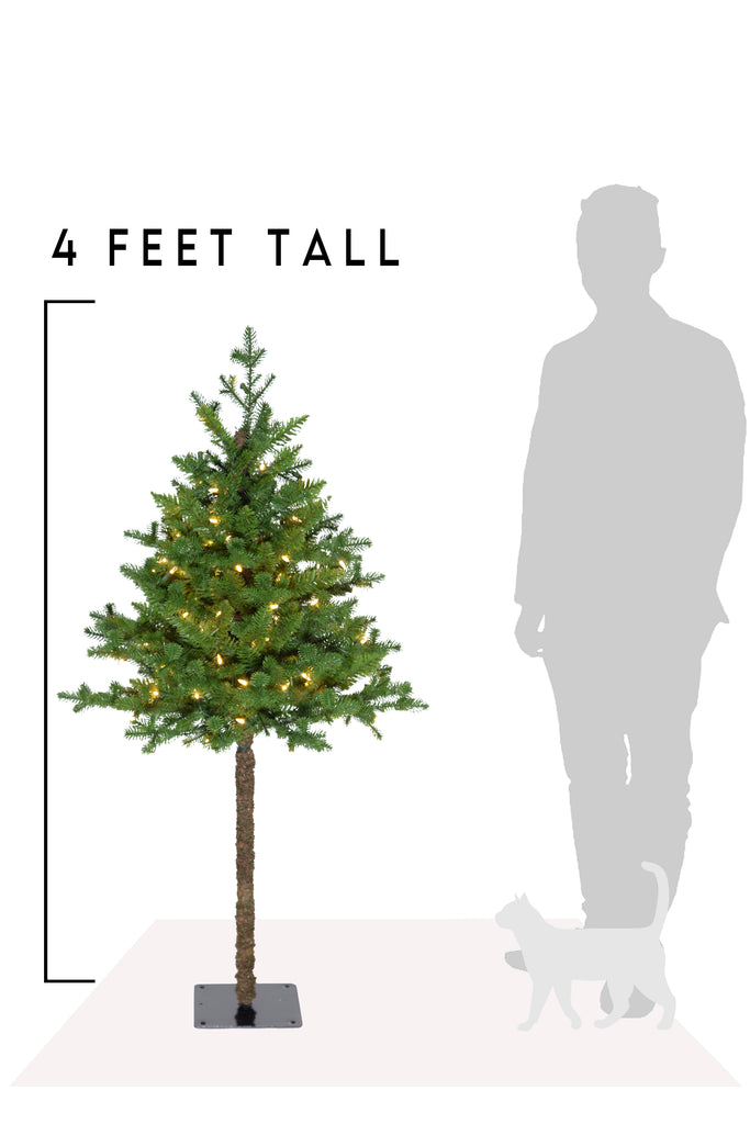 4 Feet Prelit Balsam Fir Half Christmas Tree