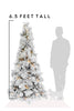 6.5 Feet Tall Pre-lit Slim Snow Flocked Atka Christmas Tree with Metal Stand and Instant Connect