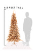 6'5 Feet Tall Rose Gold Slim Christmas Tree with Metal Stand