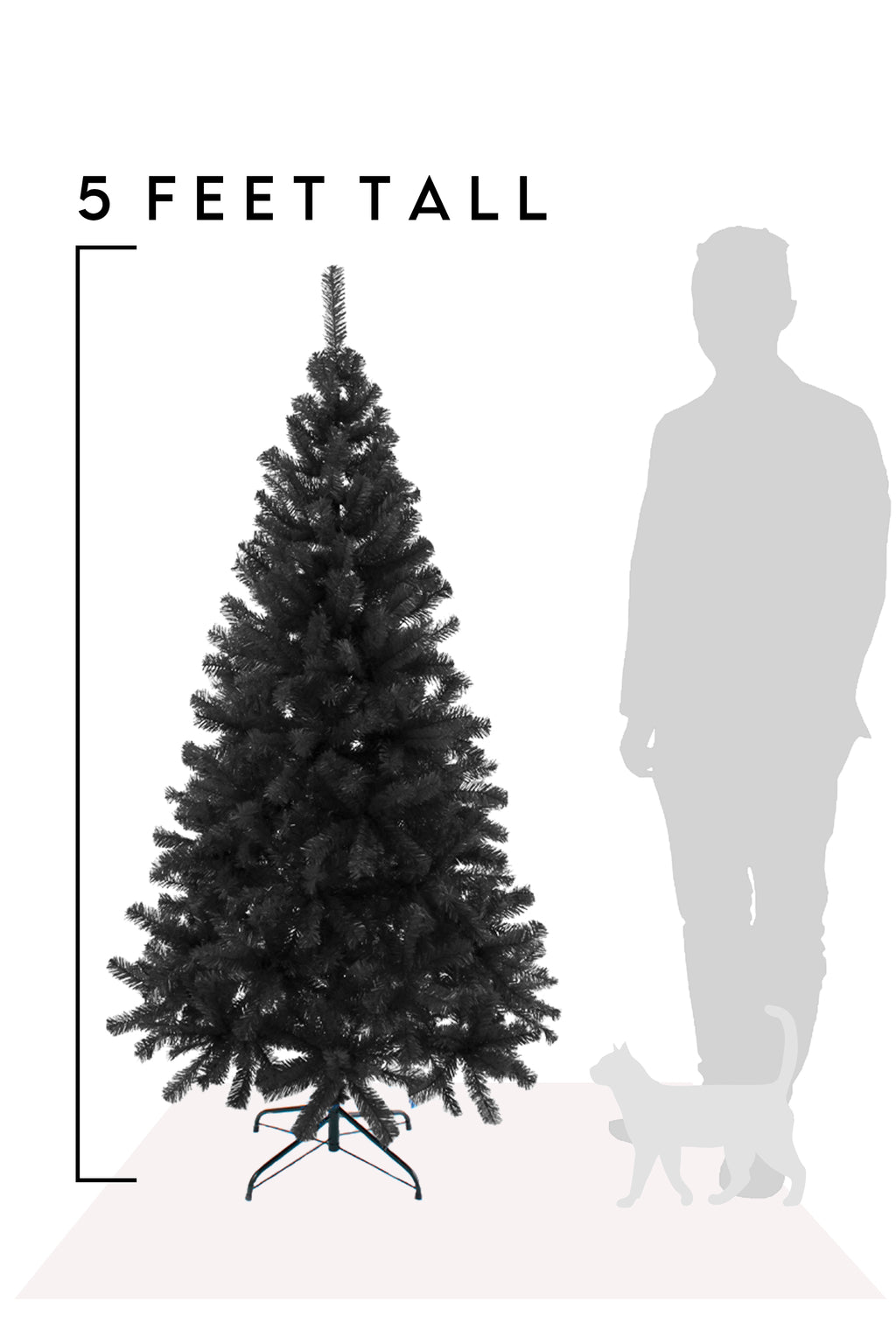 5 Feet Black Canadian Pine Halloween Tree