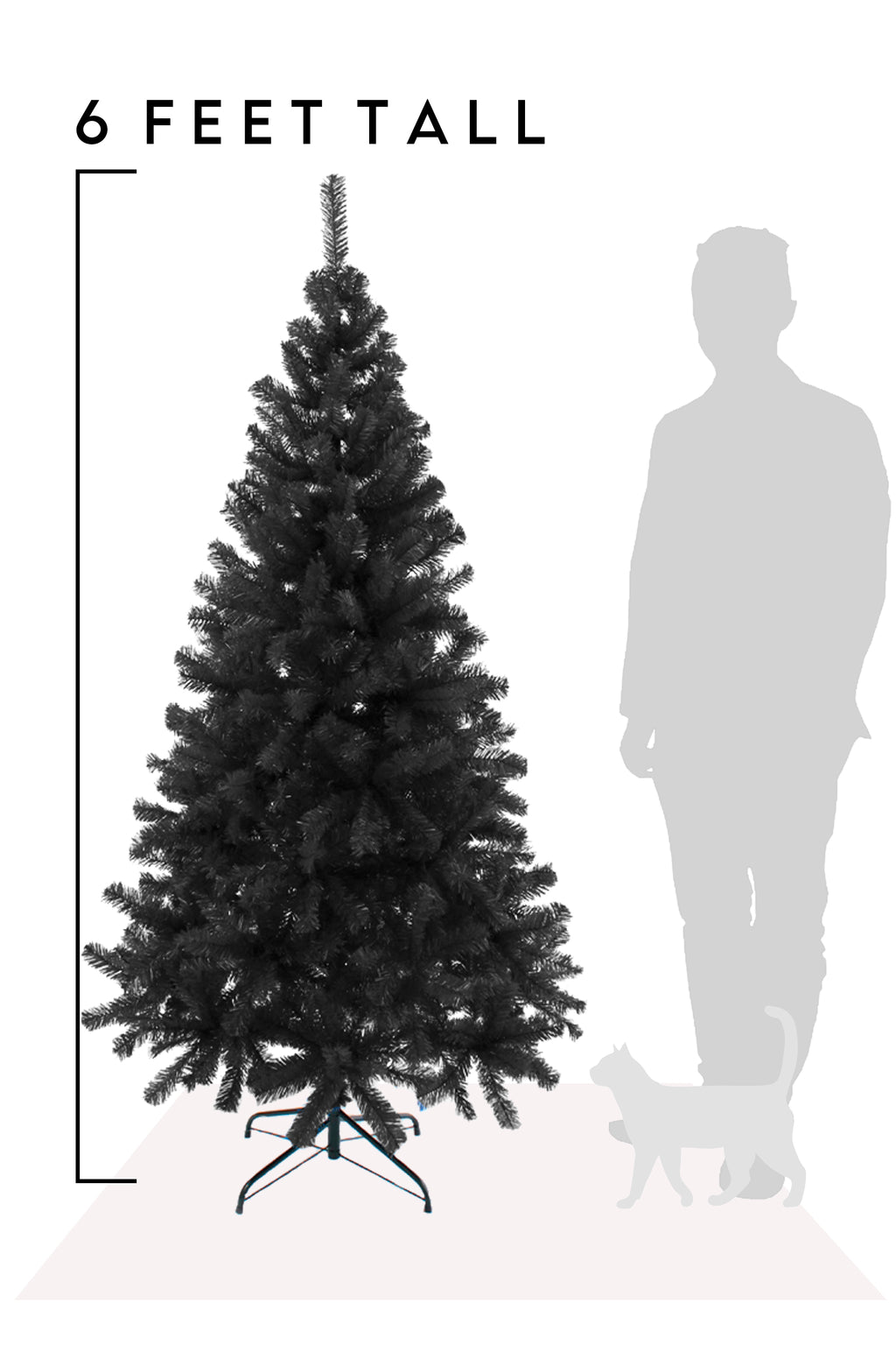 6 Feet Black Canadian Pine Halloween Tree