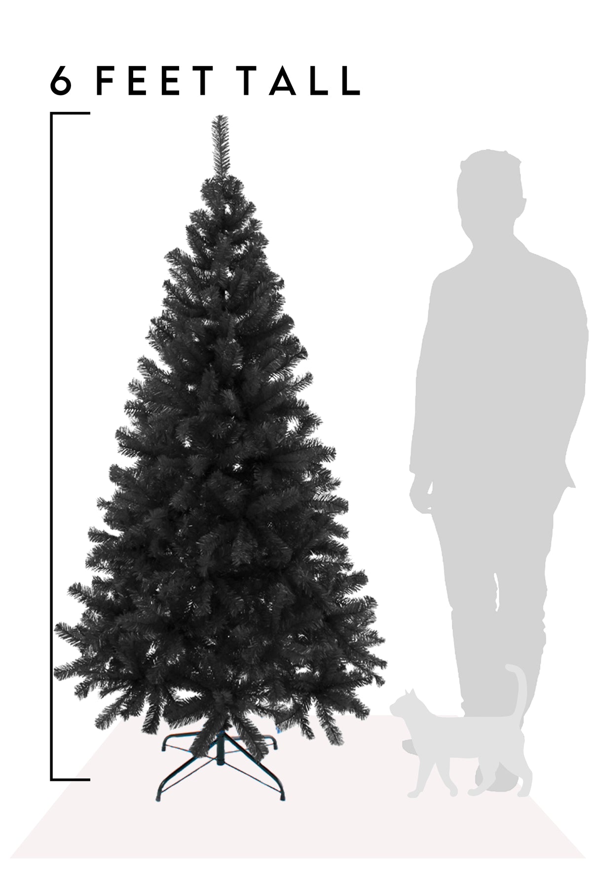 6 Feet Black Canadian Pine Halloween Tree